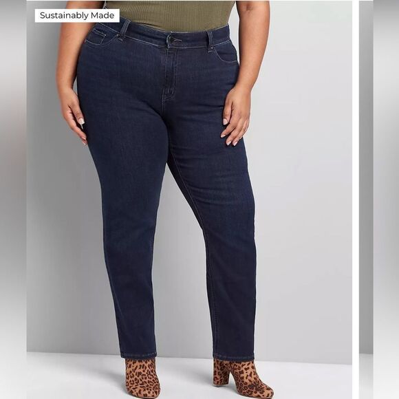 Lane Bryant High Rise Straight Jeans Sz 24S - Picture 1 of 11